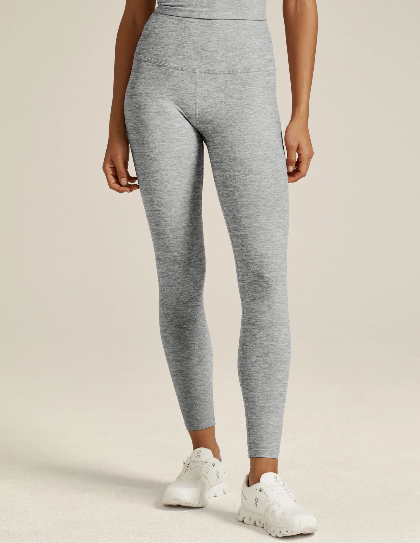 BEYOND YOGA SPACEDYE CAUGHT IN THE MIDI HIGH WAIST LEGGING SILVER MIST