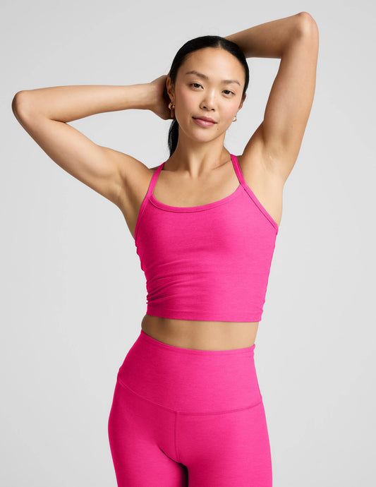 BEYOND YOGA SPACEDYE SLIM RACERBACK PINK GLOW HEATHER