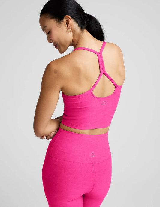 BEYOND YOGA SPACEDYE SLIM RACERBACK PINK GLOW HEATHER