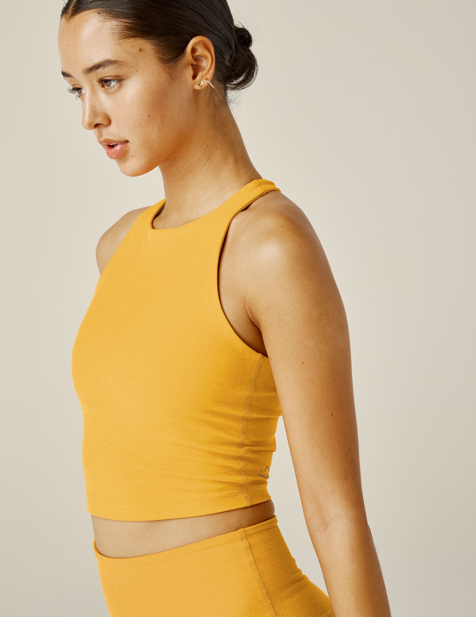 BEYOND YOGA SPACEDYE REFOCUS CROPPED TANK SUNFLOWER HEATHER