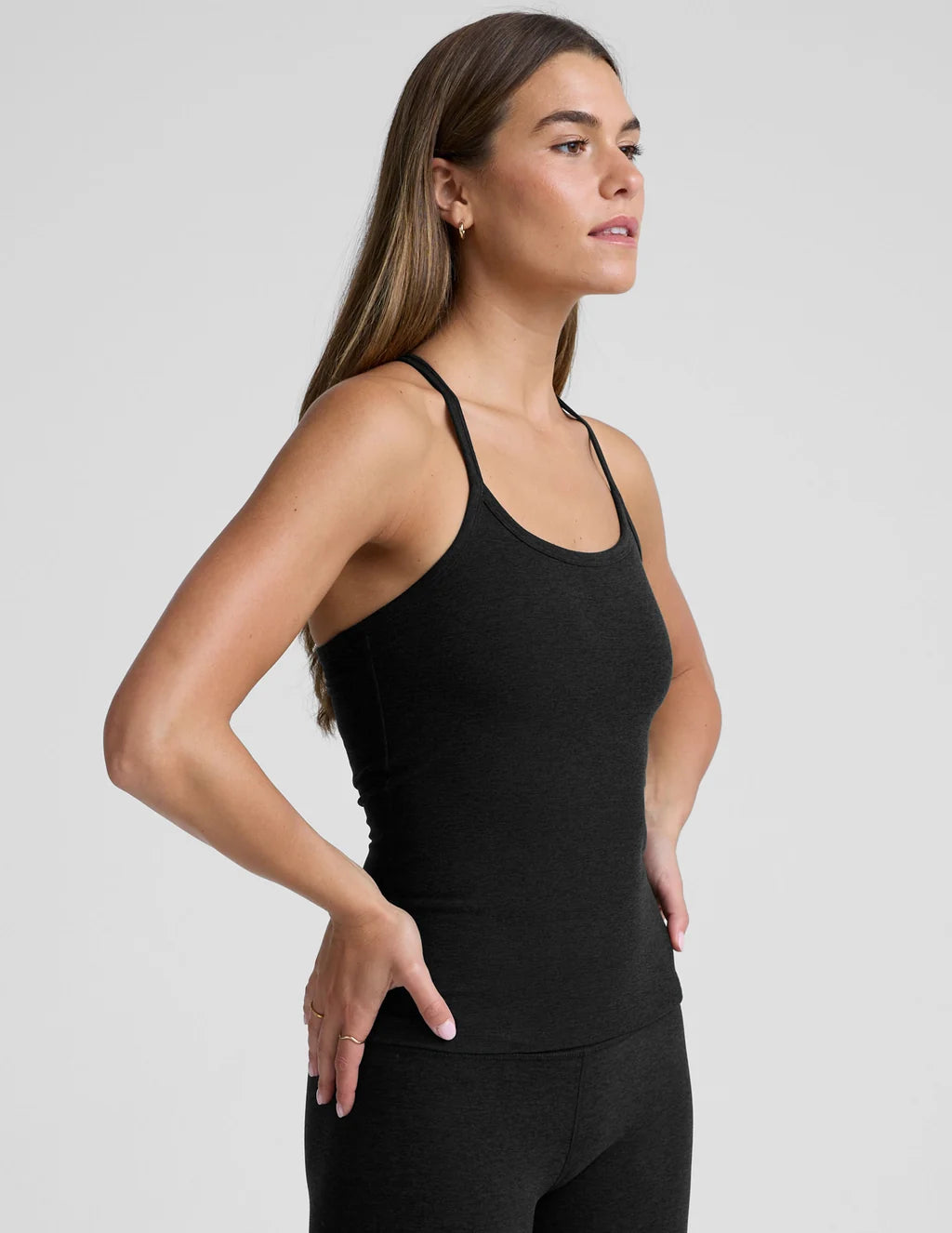BEYOND YOGA SLIM RACERBACK TANK DARKEST NIGHT