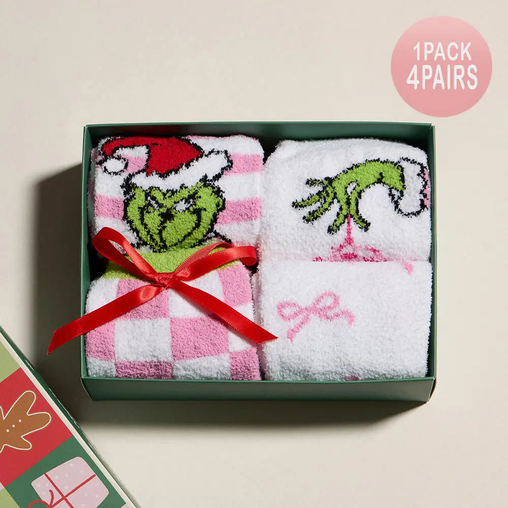 SENSIBLING Grinch Christmas Bundle Gift Socks Set