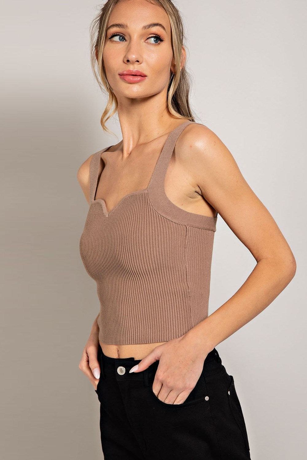 EESOME NECK DETAILED SLEEVELESS TOP COCO
