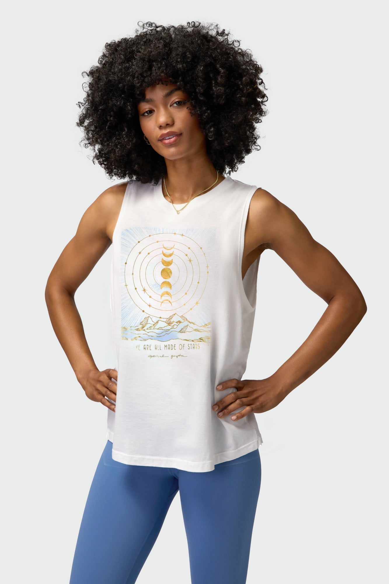 SPIRITUAL GANGSTER STARS JADE MUSCLE TANK WHITE