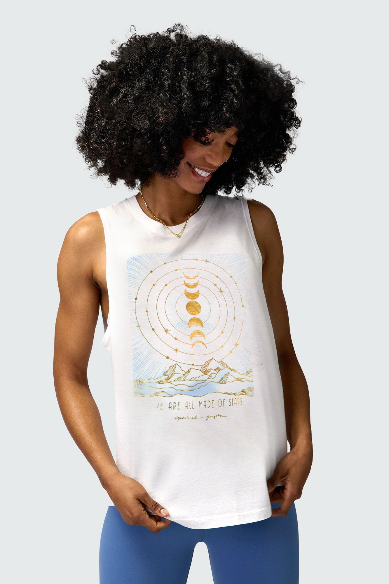 SPIRITUAL GANGSTER STARS JADE MUSCLE TANK WHITE