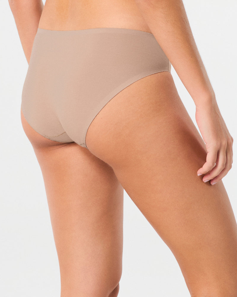SPANX SMOOTH FIT-TO-YOU COTTON BIKINI 3-PACK BOX TOASTED OATMEAL