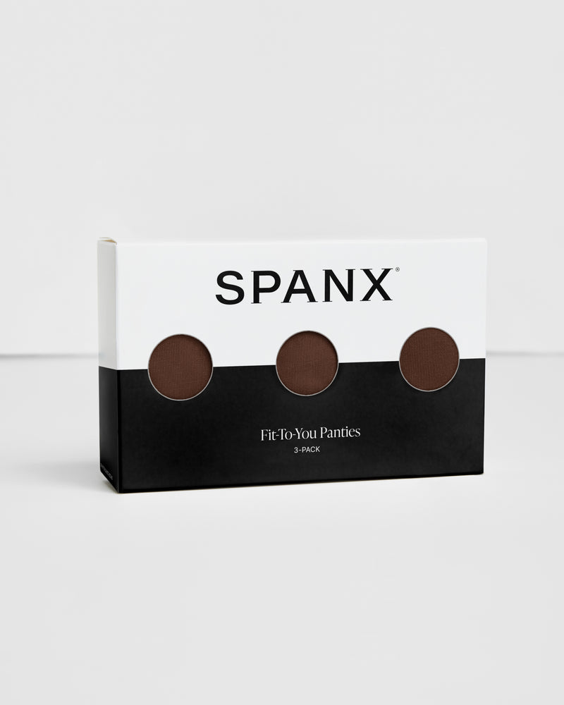SPANX SMOOTH FIT-TO-YOU THONG 3-PACK BOX CHESTNUT BROWN