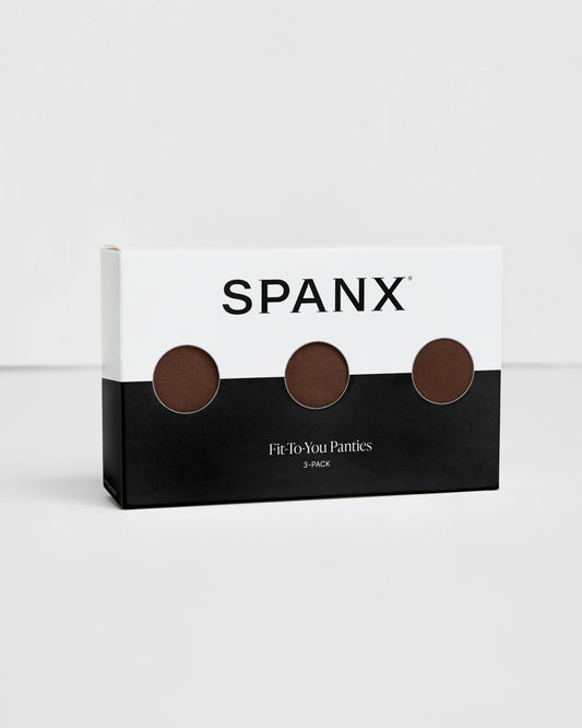 SPANX SMOOTH FIT-TO-YOU THONG 3-PACK BOX CHESTNUT BROWN