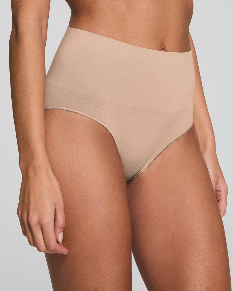 SPANX SUPIMA SHAPING COTTON BRIEF TOASTED OATMEAL