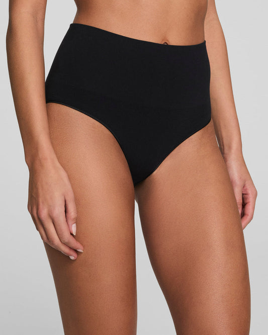 SPANX SUPIMA SHAPING COTTON BRIEF VERY BLACK