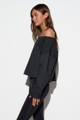 SPIRITUAL GANGSTER CELESTE SHIMMER SWEATSHIRT BLACK