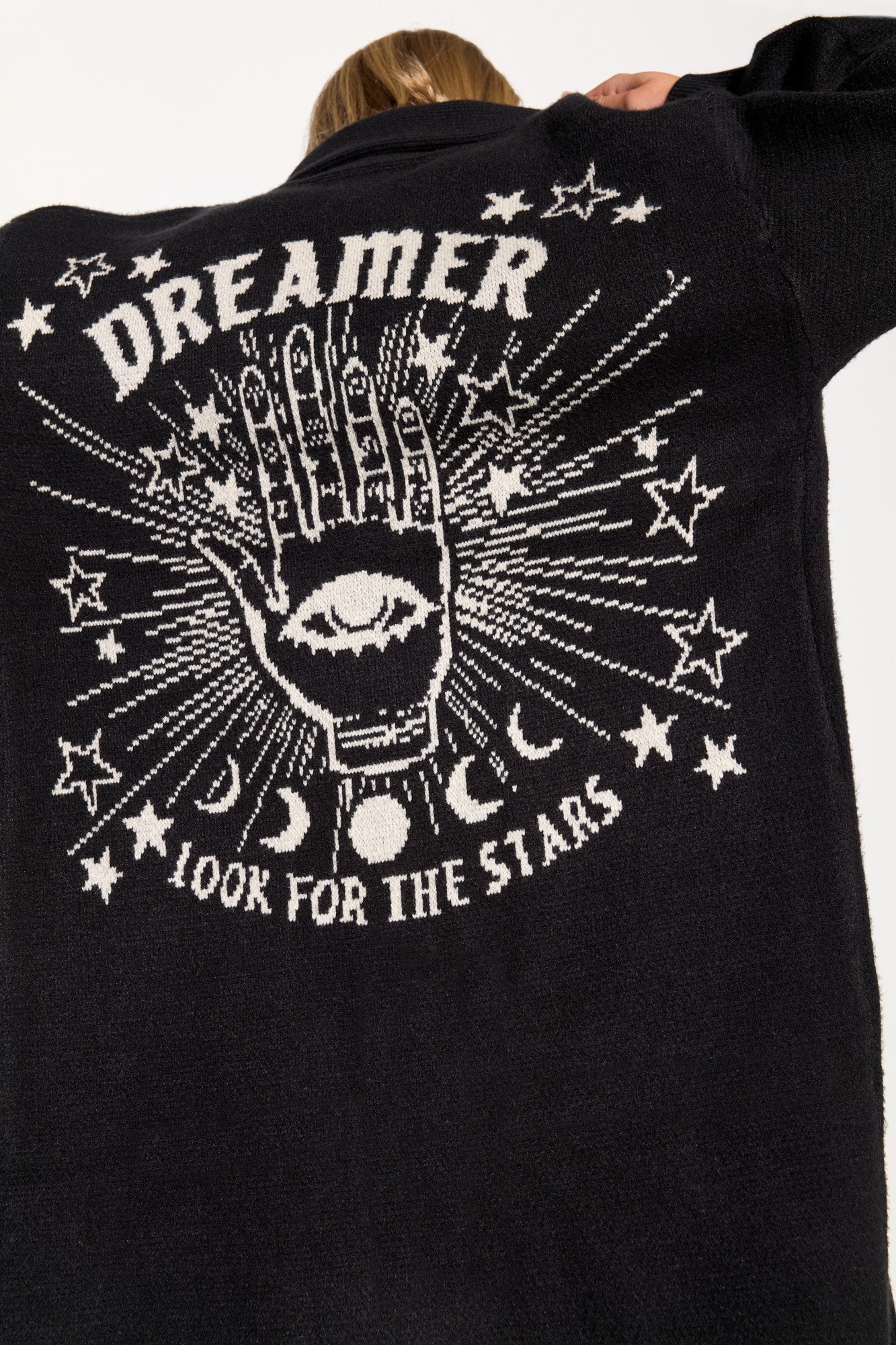 SPIRITUAL GANGSTER DIVINE EYE ESTELLE CARDIGAN BLACK