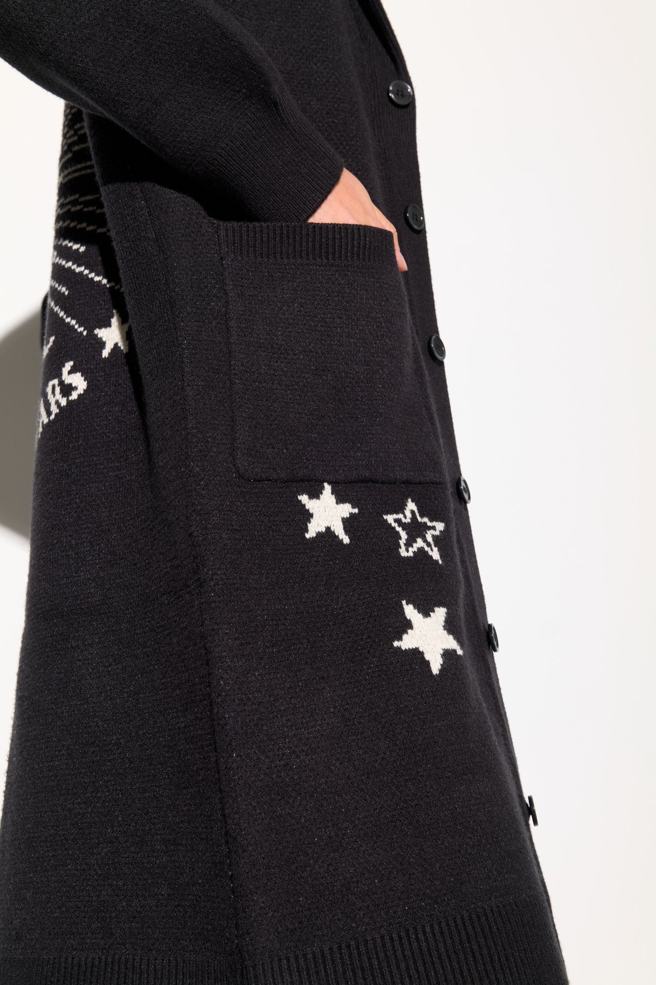 SPIRITUAL GANGSTER DIVINE EYE ESTELLE CARDIGAN BLACK