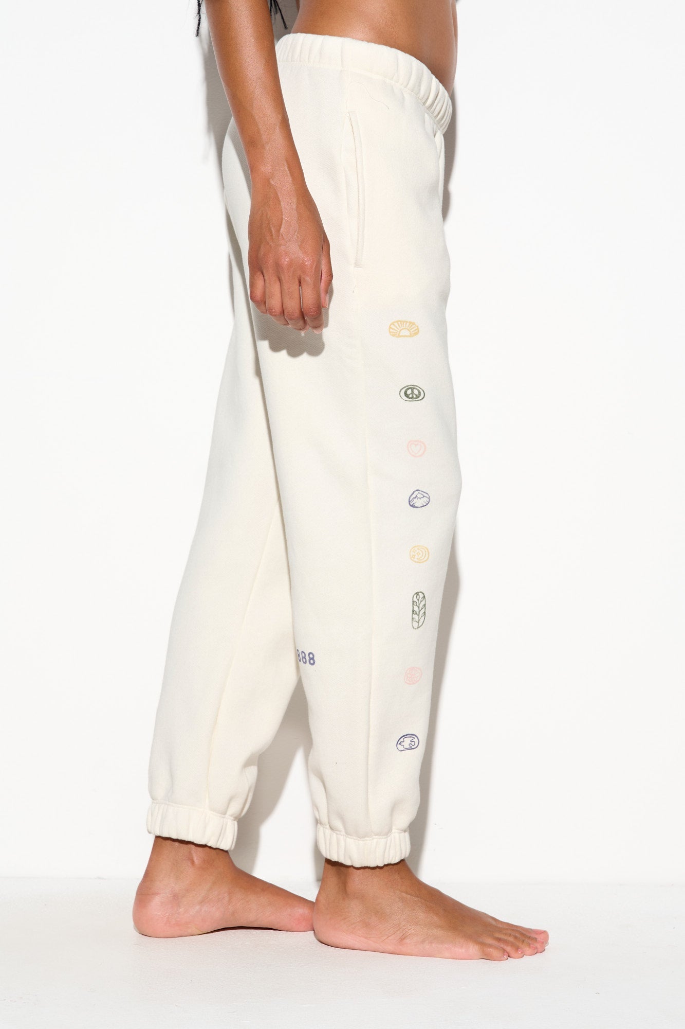 SPIRITUAL GANGSTER EARTH ENERGY BOWIE SWEATPANT VINTAGE WHITE