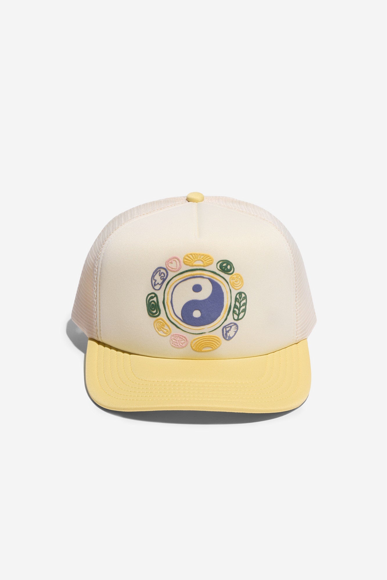 SPIRITUAL GANGSTER EARTH ENERGY TRUCKER HAT FRENCH VANILLA