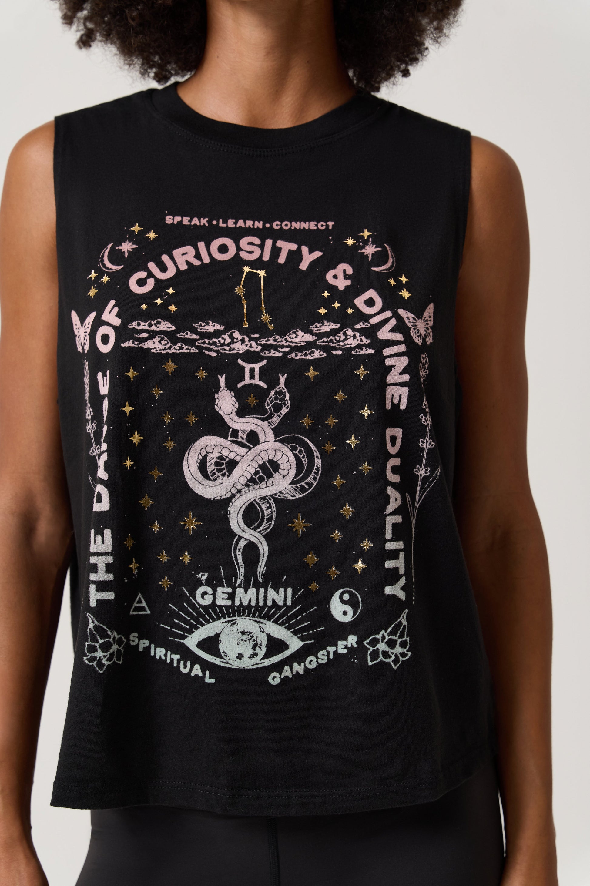 SPIRITUAL GANGSTER GEMINI VIBE TANK BLACK