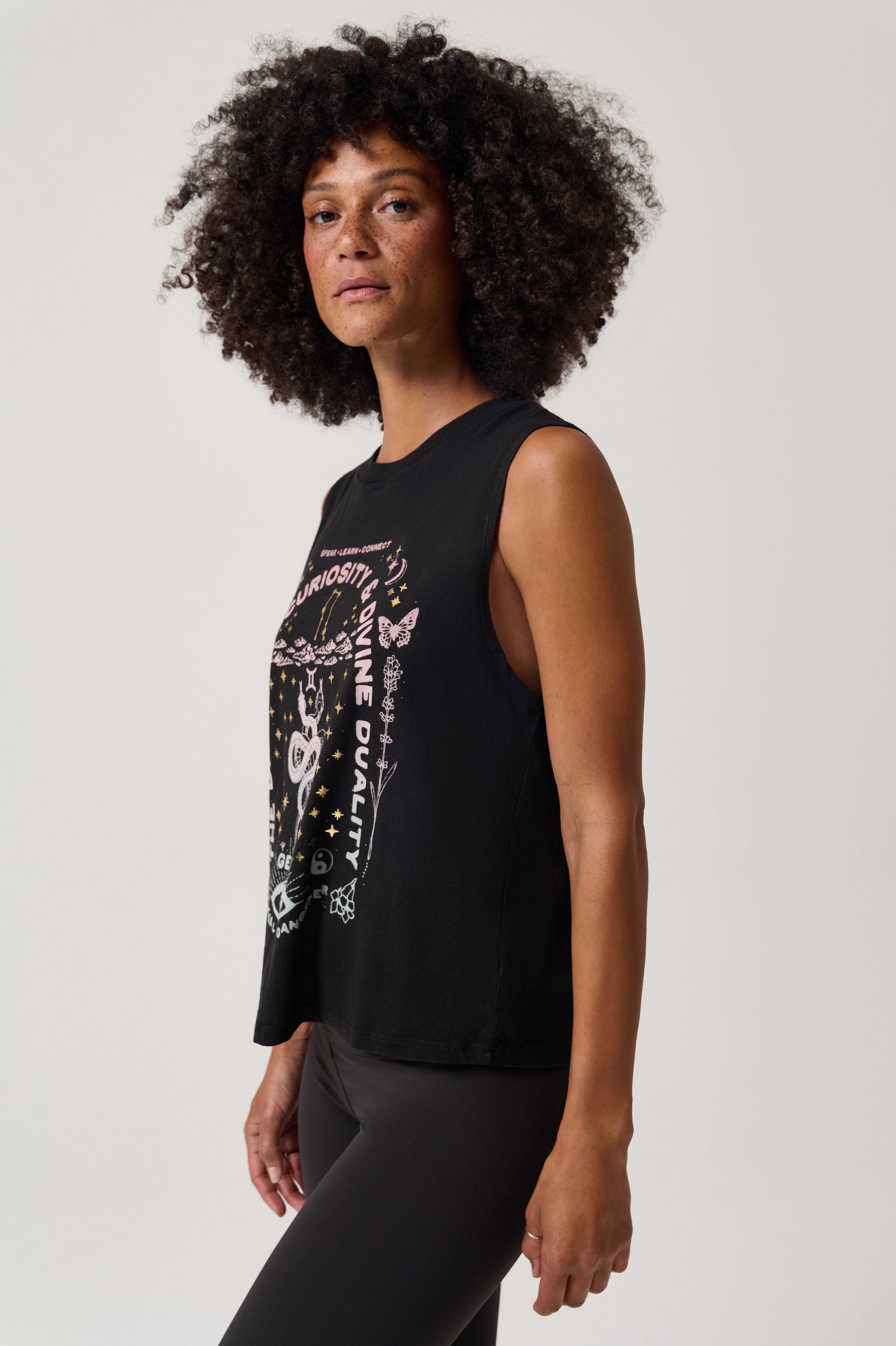 SPIRITUAL GANGSTER GEMINI VIBE TANK BLACK