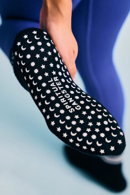 SPIRITUAL GANGSTER LOGO STUDIO GRIP SOCK BLACK 1