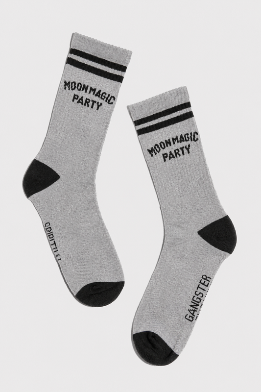 SPIRITUAL GANGSTER MOON PARTY CREW SOCK HEATHER GREY