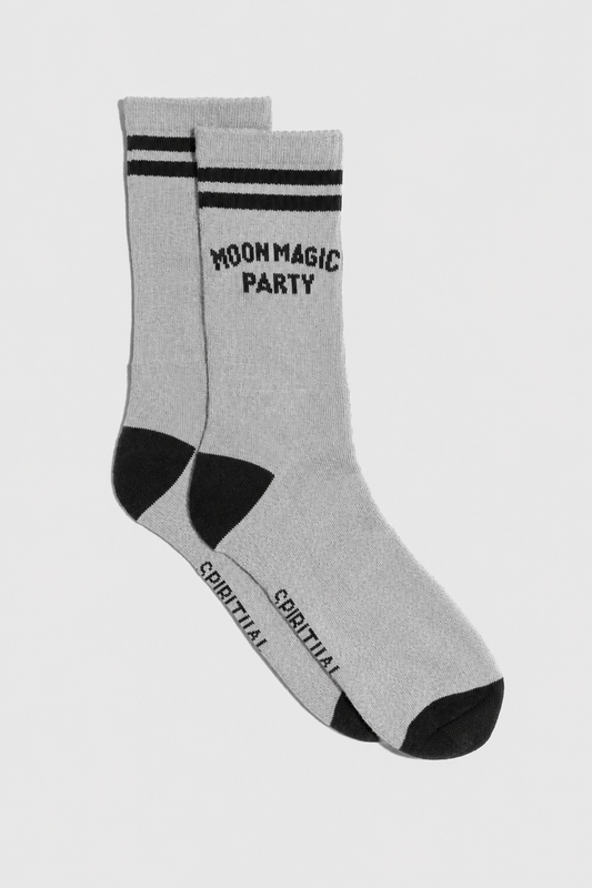 SPIRITUAL GANGSTER MOON PARTY CREW SOCK HEATHER GREY