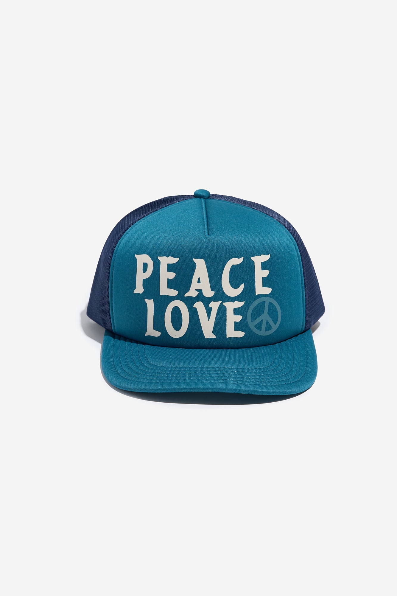 SPIRITUAL GANGSTER ONE LOVE PEACE TRUCKER HAT MIDNIGHT TEAL/ECLIPSE