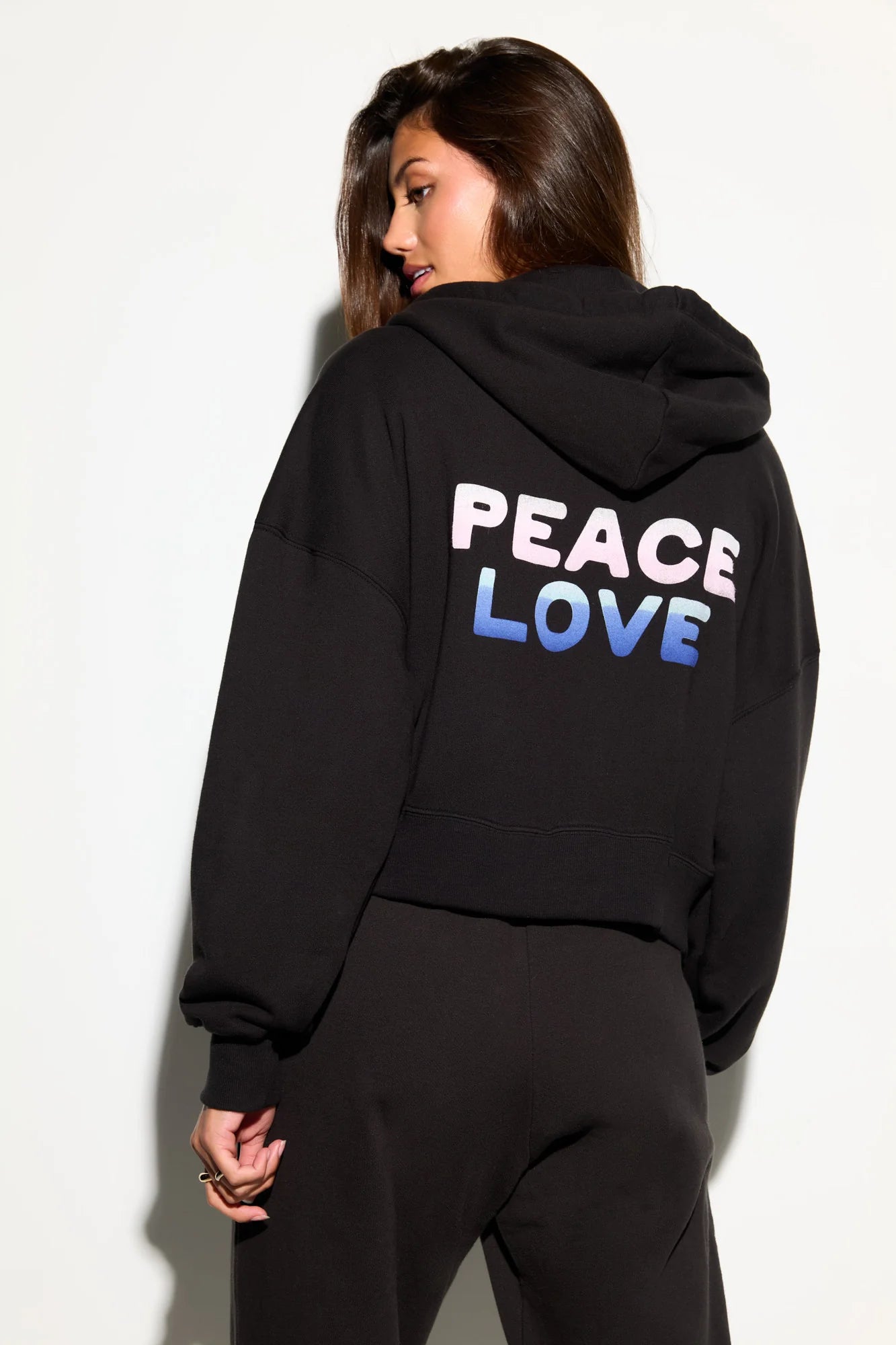 SPIRITUAL GANGSTER  PEACE LOVE JULES HOODIE BLACK