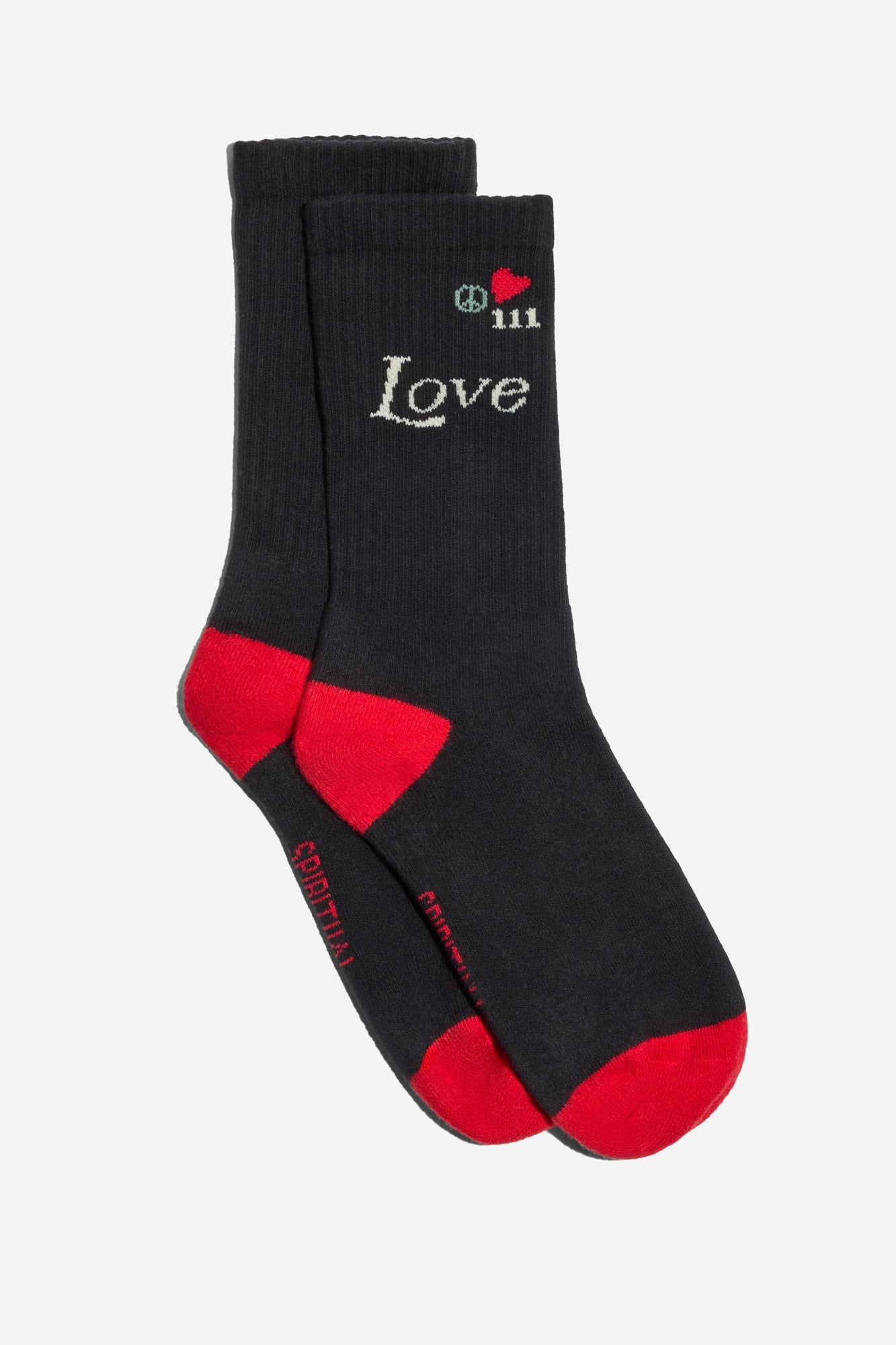 SPIRITUAL GANGSTER POWER OF LOVE CREW SOCK BLACK