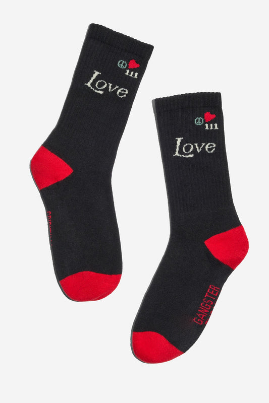 SPIRITUAL GANGSTER POWER OF LOVE CREW SOCK BLACK