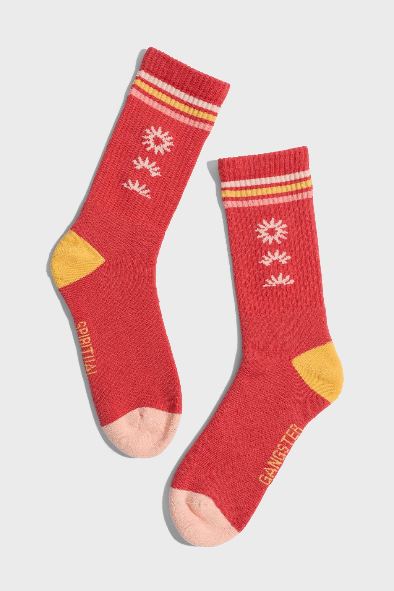 SPIRITUAL GANGSTER SOULSTICE CREW SOCK SUNSET RED