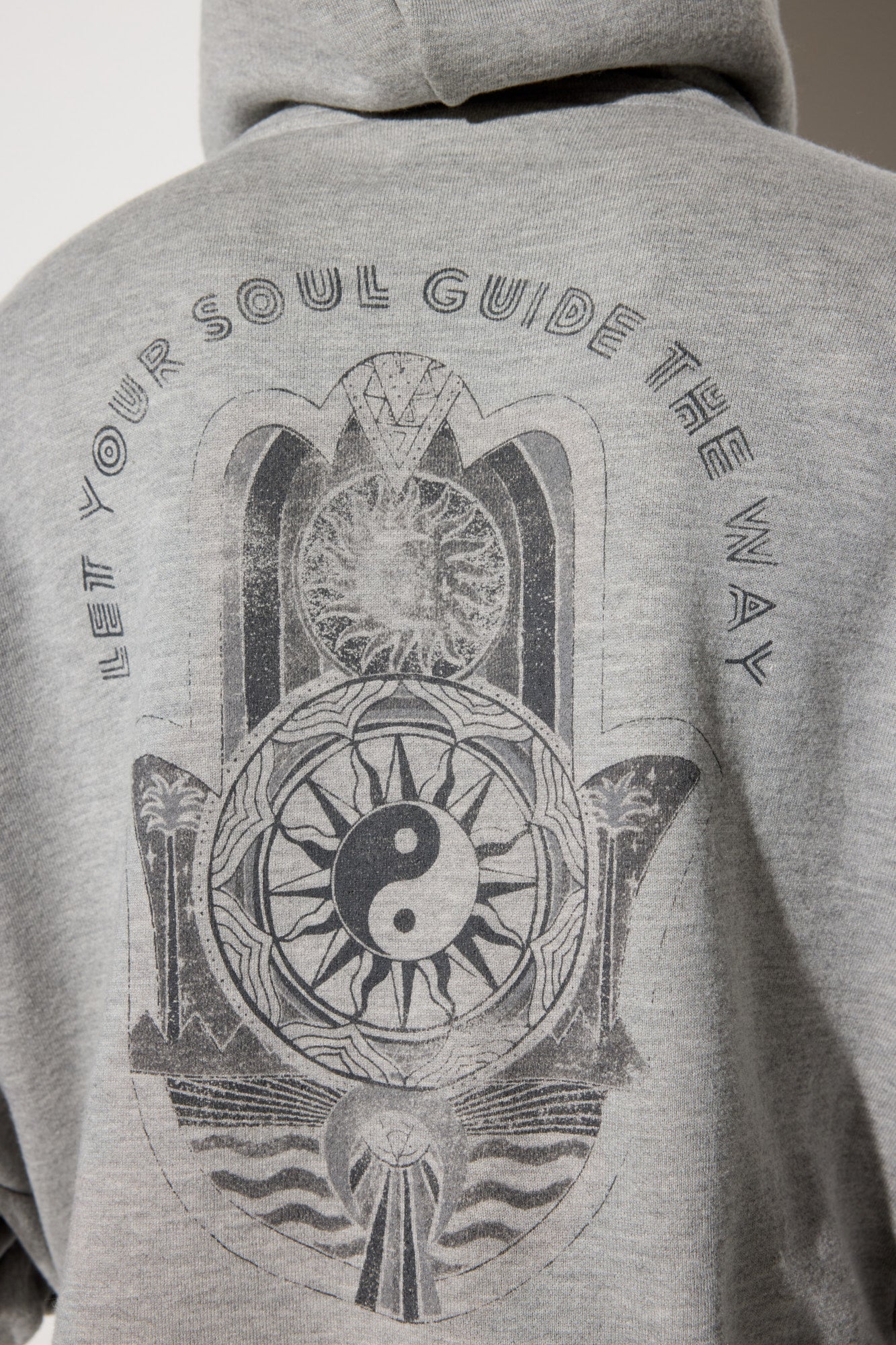 SPIRITUAL GANGSTER SOUL GUIDE MUSE ZIP HOODIE LIGHT HEATHER GREY 3