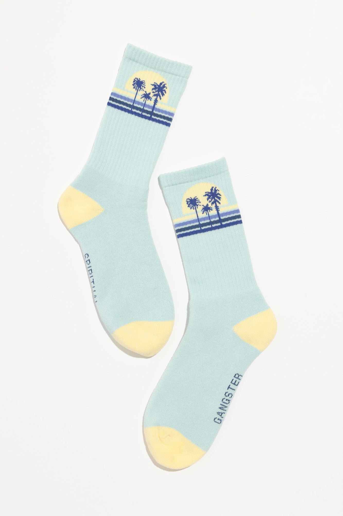 SPIRITUAL GANGSTER SUNSET STRIPE CREW SOCK CRYSTAL BLUE