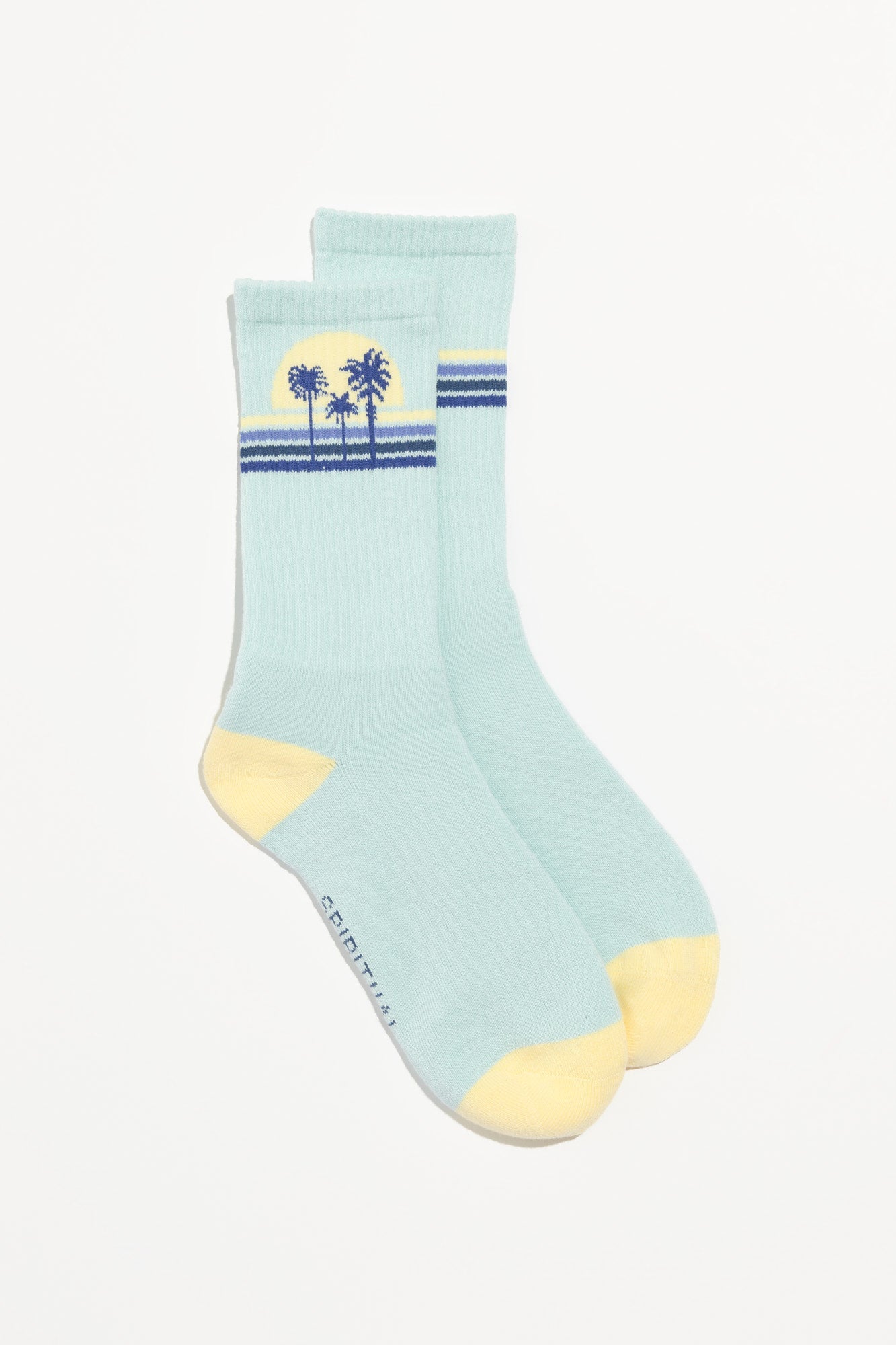 SPIRITUAL GANGSTER SUNSET STRIPE CREW SOCK CRYSTAL BLUE