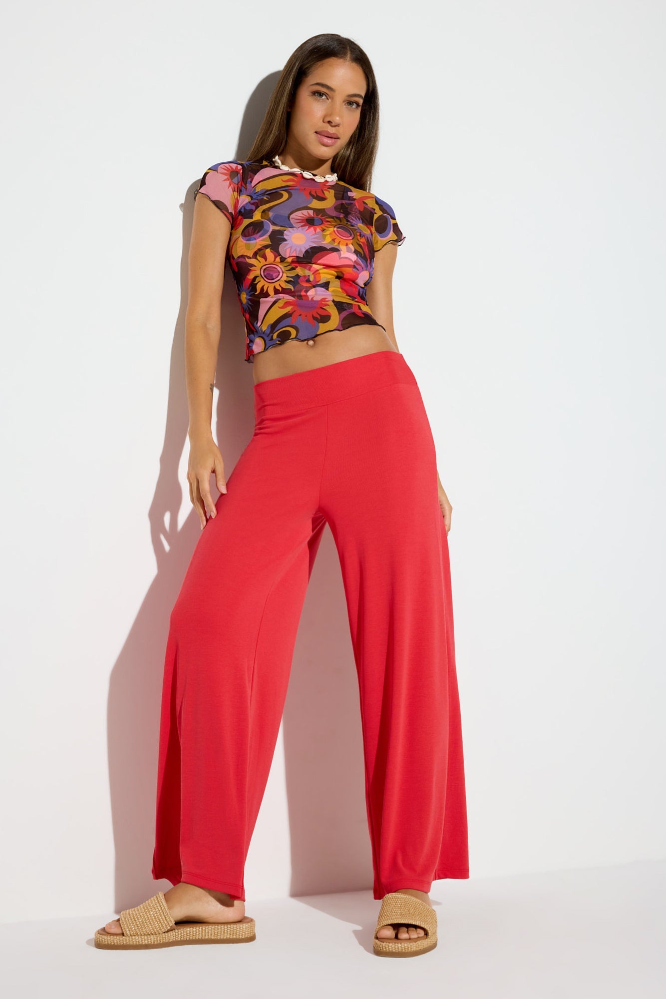 SPIRITUAL GANGSTER WILDER MESH SHORT SLEEVE TEE SUNSET/MULTI