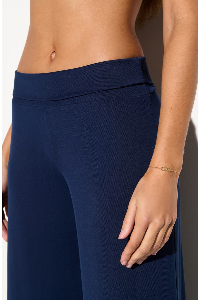 SPIRITUAL GANGSTER ZEN RIB JOURNEY WIDE LEG PANT INDIGO