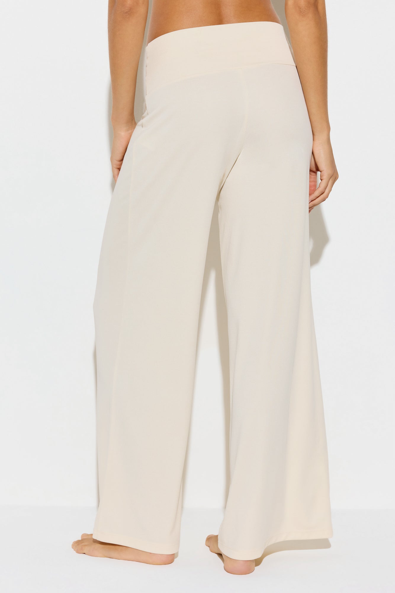 SPIRITUAL GANGSTER ZEN RIB JOURNEY WIDE LEG PANT VINTAGE WHITE