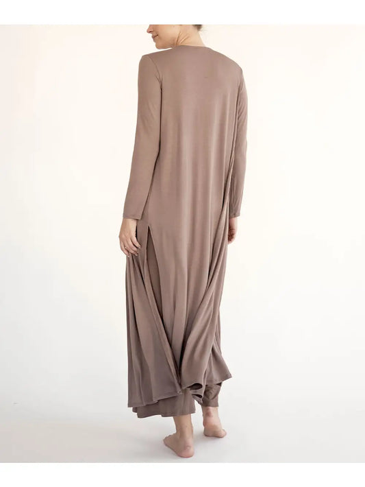 STUDIO KO Organic Bamboo Maxi Long Cardigan Mocha