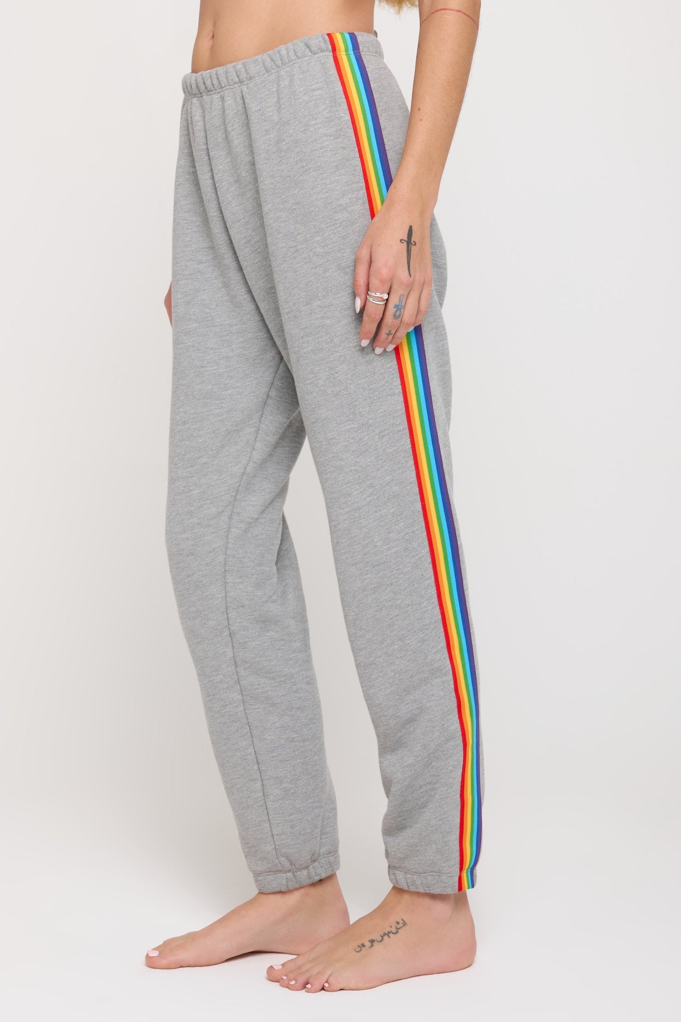 SPIRITUAL GANGSTER RAINBOW LUNA SWEATPANT HEATHER ASH