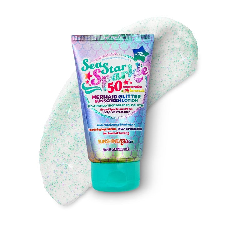 SUNSHINE AND GLITTER SEA STAR SUNSCREEN MERMAID WATERMELON LEMONADE