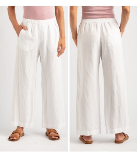 MILA ORGANIC LINEN TROUSER WHITE