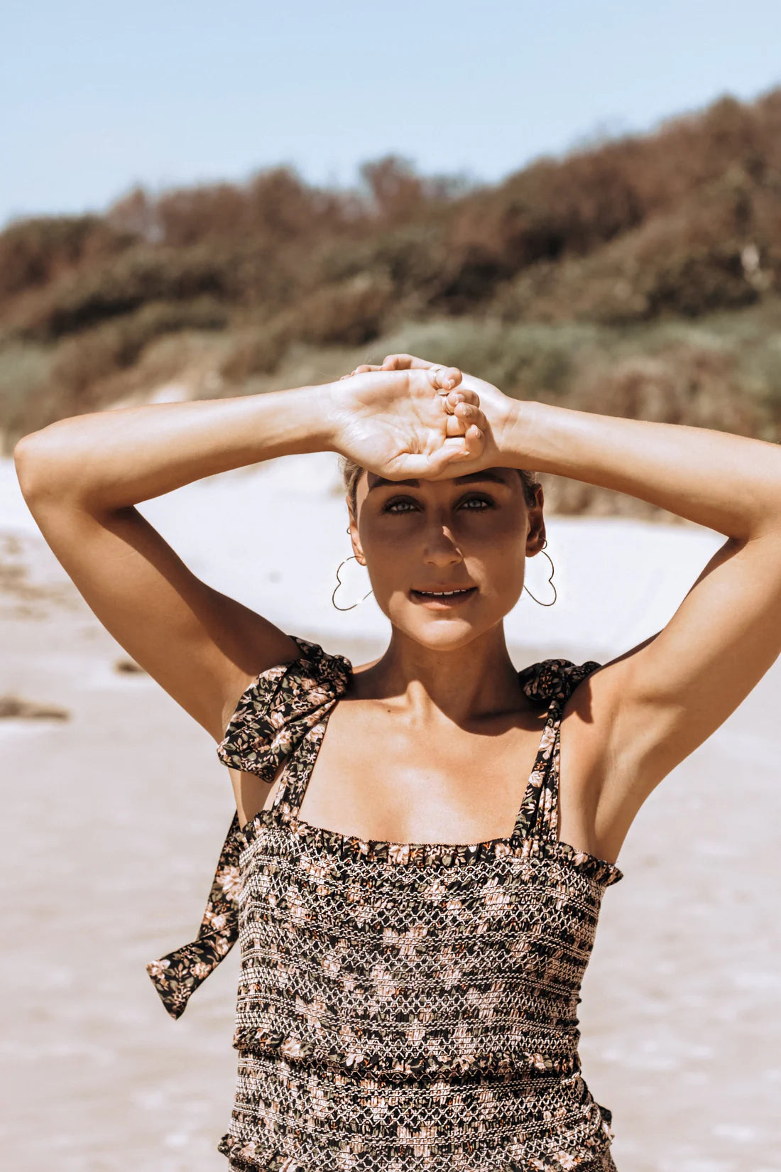 Desert Moon Design  Heart Hoops Sterling Silver