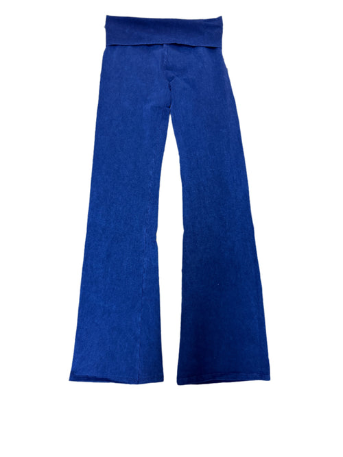 T PARTY ROLL DOWN WAIST MINERAL WASH BOOTCUT PANT ROYAL BLUE