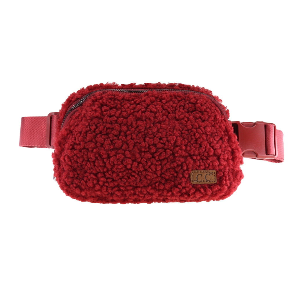 SALE CC BEANIE SHERPA BELT BAG BURGUNDY