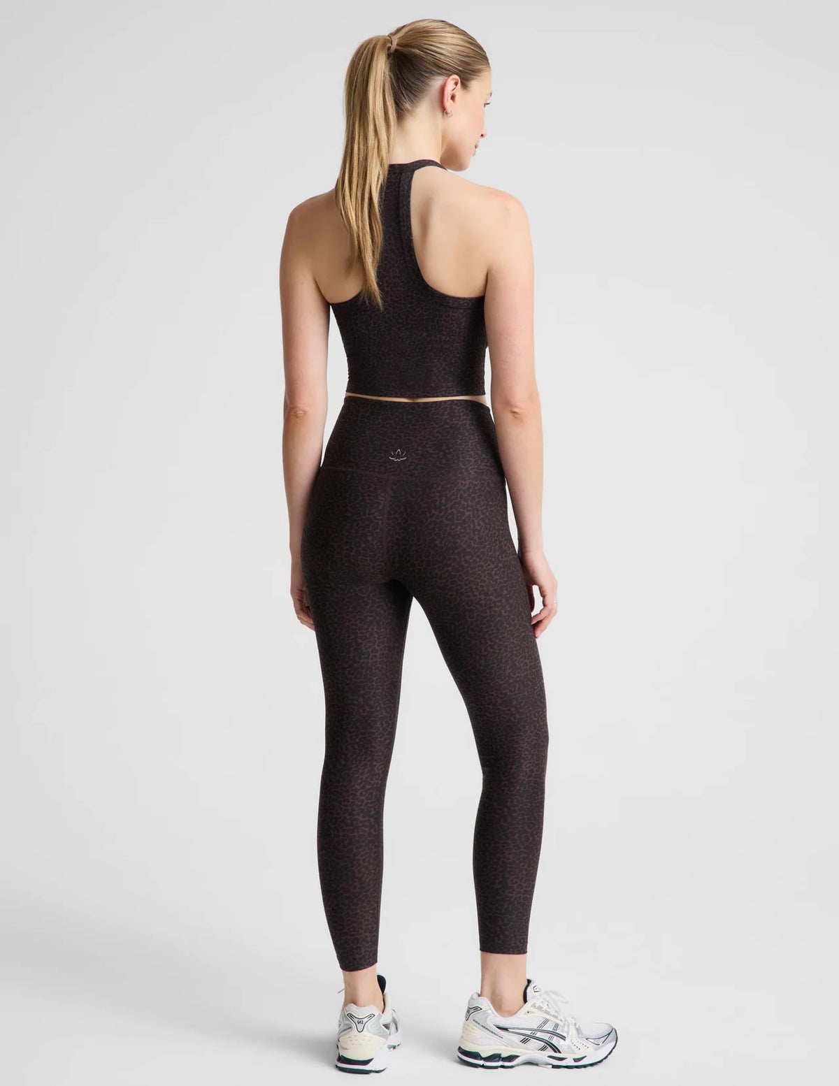 BEYOND YOGA SOFTMARK CAUGHT IN THE MIDI HIGH WAISTED LEGGING COCOA PLUM LEOPARD MULTI