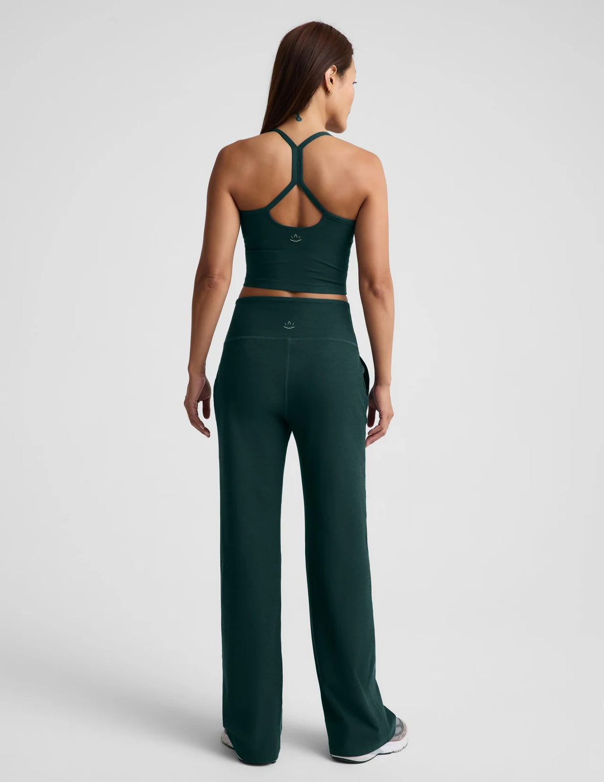 BEYOND YOGA SPACEDYE LAID BACK WIDE LEG PANT DARK IVY HEATHER
