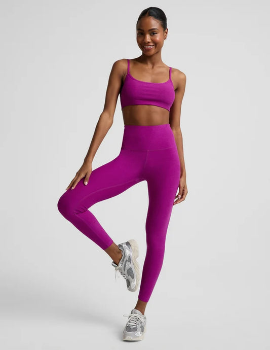 BEYOND YOGA SPACE DYE OUT OF POCKET HIGH WAISTED MIDI LEGGING BERRY BLISS