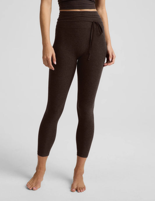 BEYOND YOGA SPACEDYE ITS A TIE LEGGING DARK CHOCOLATE HEATHER