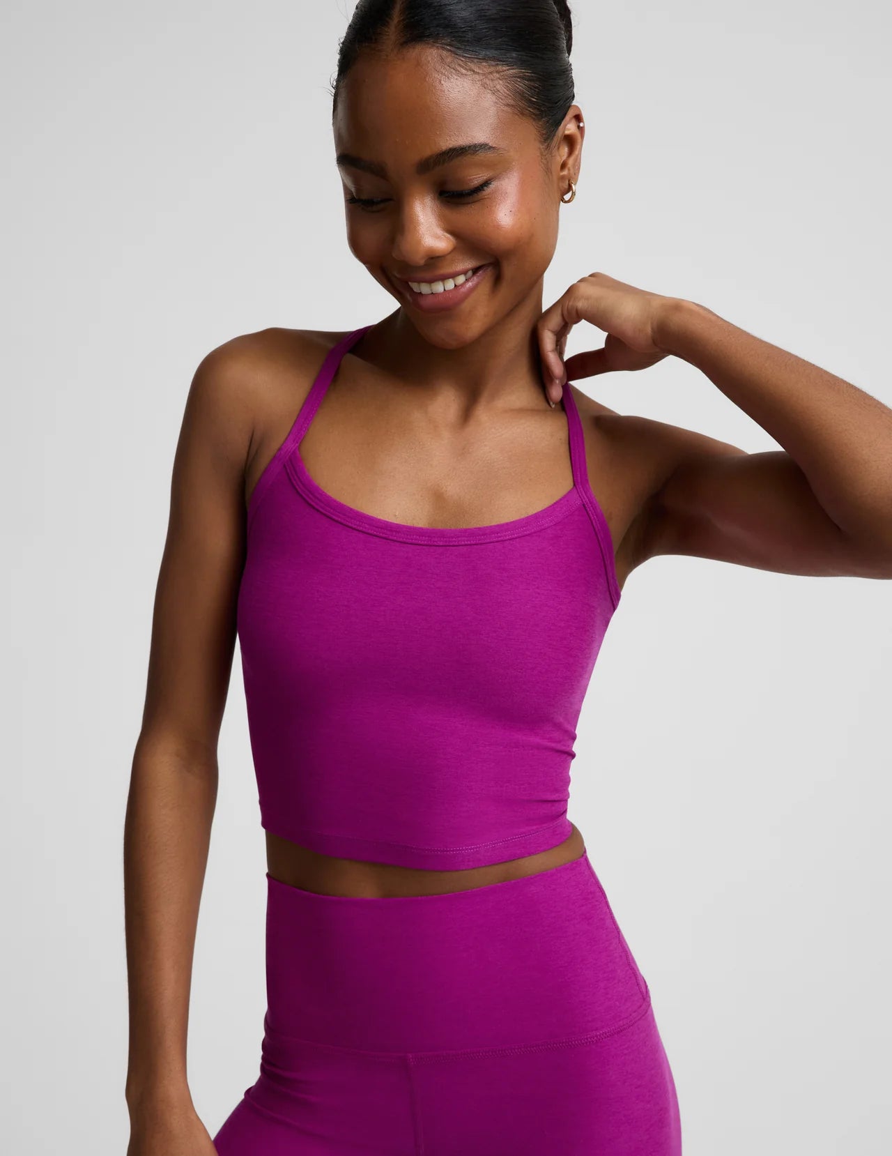 BEYOND YOGA SPACE DYE OUT OF POCKET HIGH WAISTED MIDI LEGGING BERRY BLISS