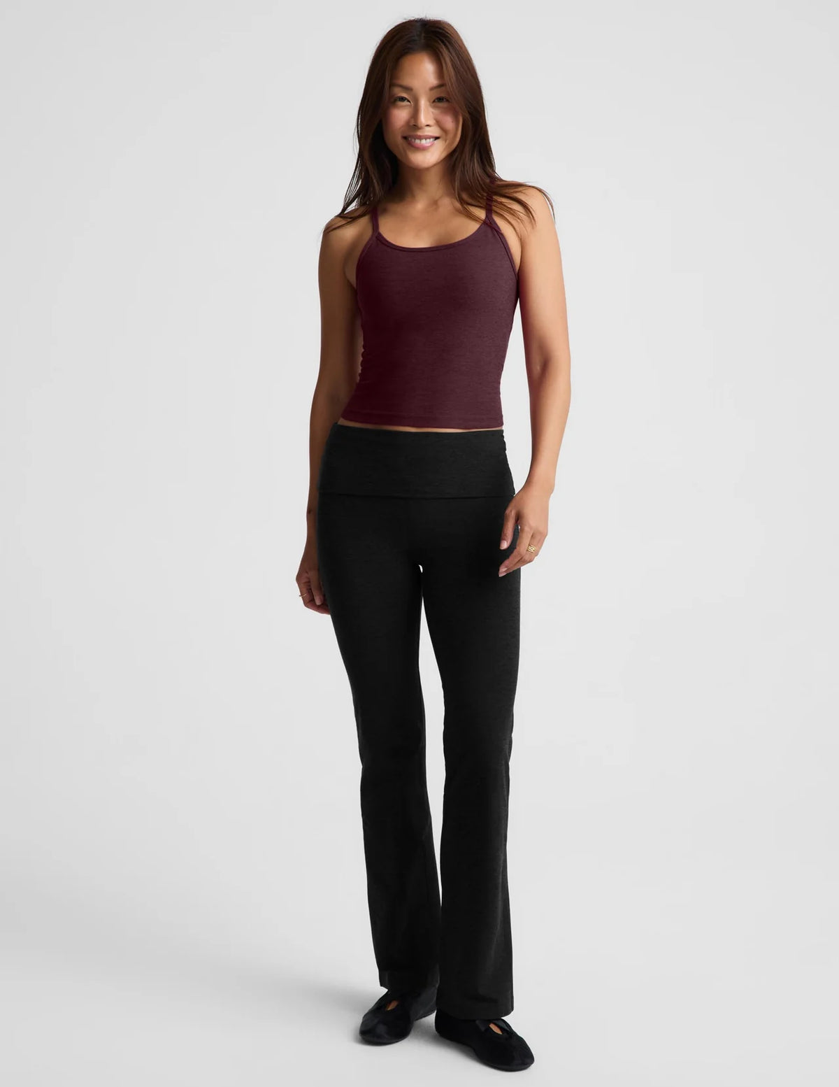 BEYOND YOGA SPACEDYE FOREVER TANK CABERNET HEATHER