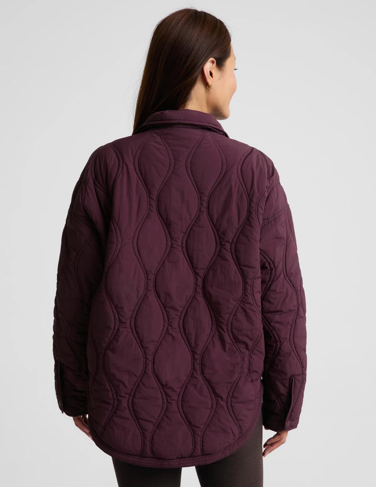 BEYOND YOGA ROAM QUILTED FULL ZIP LIGHTWEIGHT JACKET CABERNET