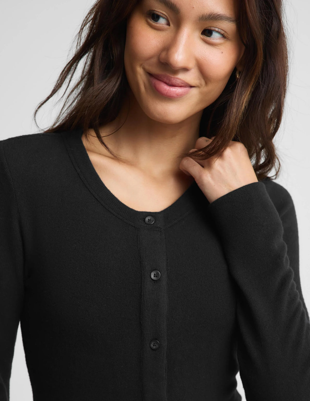 BEYOND YOGA LUXLAYER FITTED CARDIGAN BLACK